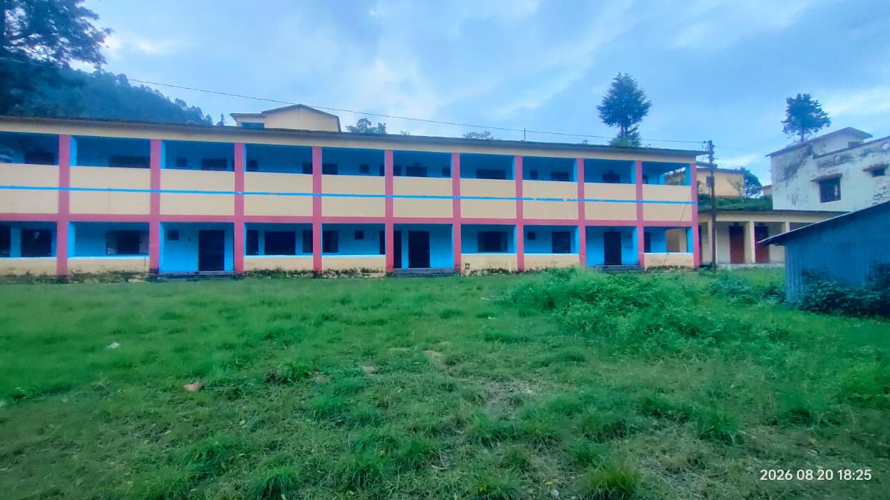 The classroom block across the field at Ramashram